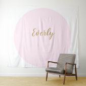 Roze Elegant Simple Script Cake Table Backdrop Wandkleed (In Situ (horizontaal))