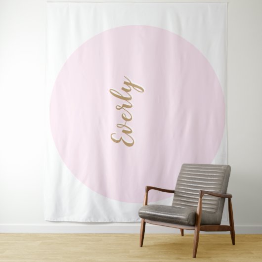 Roze Elegant Simple Script Cake Table Backdrop Wandkleed (In situ)