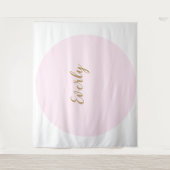 Roze Elegant Simple Script Cake Table Backdrop Wandkleed (Voorkant)