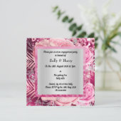 Roze Elegant Sparkle Bouquet verloving-uitnodiging Kaart (Staand voorkant)