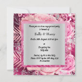 Roze Elegant Sparkle Bouquet verloving-uitnodiging Kaart (Voorkant)