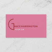 Roze | Elegant standaard QR-code Visitekaartje (Voorkant)