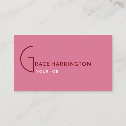 Roze | Elegant standaard QR-code Visitekaartje (Voorkant)