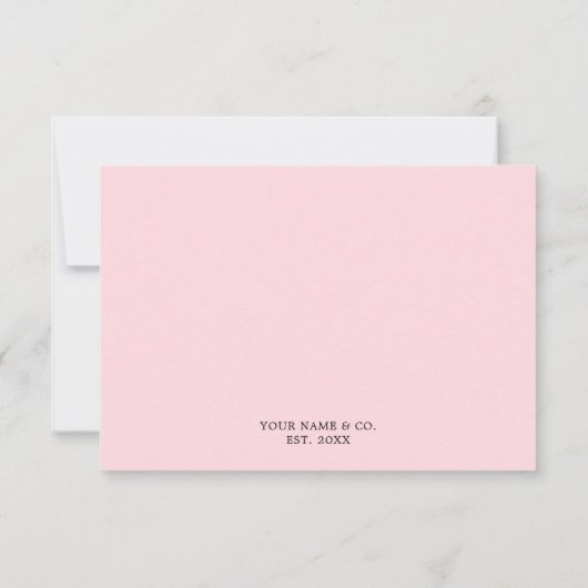 Roze Elegant Tiffany Blauwgroen Fancy Baby shower Bedankkaart (Achterkant)