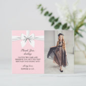 Roze Elegant Tiffany Thema Fancy feest Dank u Bedankkaart (Staand voorkant)