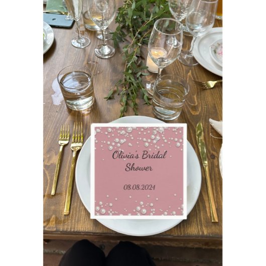 Roze elegant vrijgezellenfeest, bruiloft servet