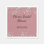 Roze elegant vrijgezellenfeest, bruiloft servet (Voorkant)