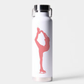 Roze Elegant Vrouw schaatser gepersonaliseerd Waterfles (Voorkant)