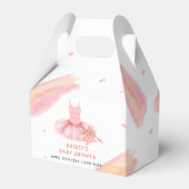 Roze Elegant Waterverf Ballerina Meisje Baby showe Bedankdoosjes (Achterkant)