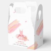 Roze Elegant Waterverf Ballerina Meisje Baby showe Bedankdoosjes (Geopend)