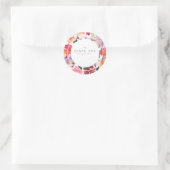 Roze Elegant Waterverf Flowers Ronde Sticker (Tas)