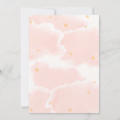 Roze Elegant We Zijn Op Cloud Negen Meisje Baby sh Kaart (Achterkant)