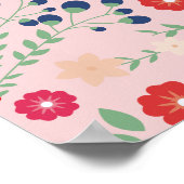 Roze Elegant Wildflower Baby shower Welkom Poster (Hoek)