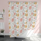 Roze Elegant Wildflower Roos Pattern Douchegordijn