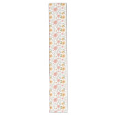 Roze Elegant  Wildflower Roos Pattern Lange Tafelloper (Voorkant)