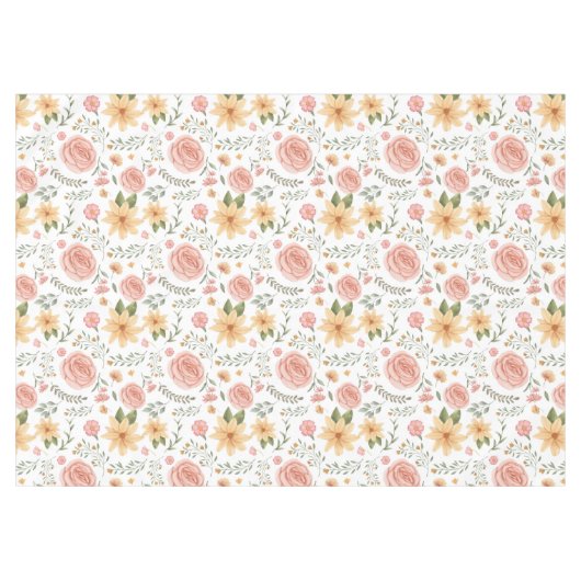 Roze Elegant  Wildflower Roos Pattern Tafelkleed (Voorkant (Horizontaal))