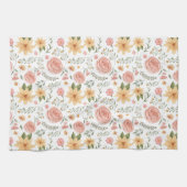 Roze Elegant  Wildflower Roos Pattern Theedoek (Horizontaal)