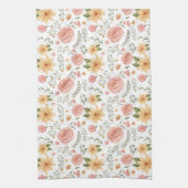 Roze Elegant  Wildflower Roos Pattern Theedoek (Verticaal)