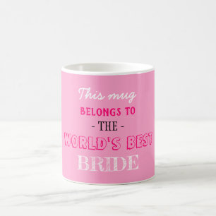 Roze Elegant World Best Gift for Bride Koffiemok