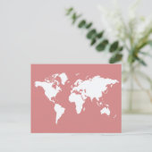 Roze Elegant World Briefkaart (Staand voorkant)