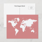 Roze Elegant World Briefkaart (Voorkant / Achterkant)