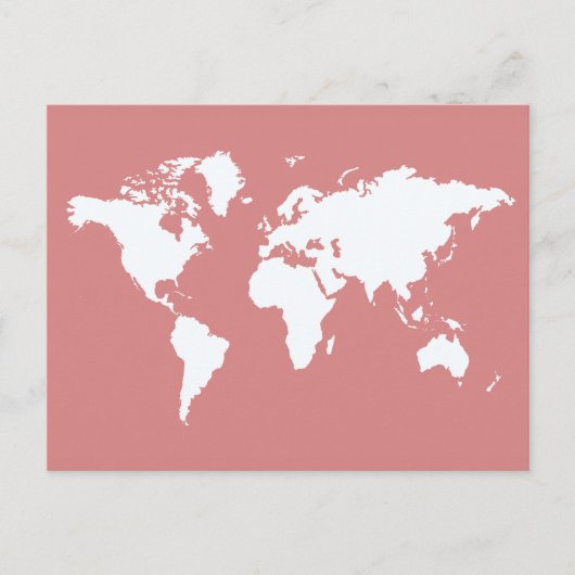Roze Elegant World Briefkaart (Voorkant)