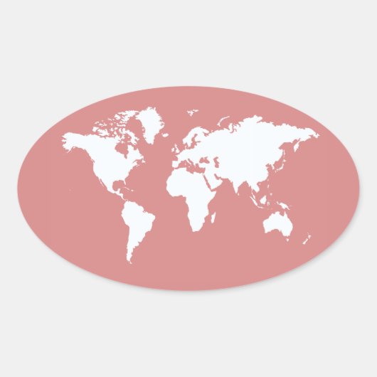 Roze Elegant World Ovale Sticker (Voorkant)