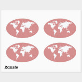 Roze Elegant World Ovale Sticker (Vel)