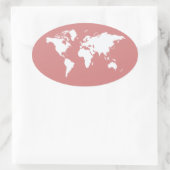 Roze Elegant World Ovale Sticker (Tas)