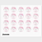 Roze Elegant Zij Knoopt de Knoop Bruidsdouche Ronde Sticker (Vel)