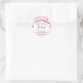 Roze Elegant Zij Knoopt de Knoop Bruidsdouche Ronde Sticker (Tas)