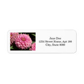Roze Elegant Zinnia Etiket (Voorkant)