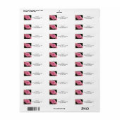 Roze Elegant Zinnia Etiket (Full Sheet)