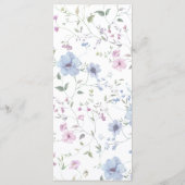 Roze Elegante Aquarel Bloem Bruiloftsmenu Menu (Achterkant)