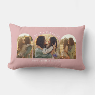 Roze Elegante Arch Multi Foto Beste Mum Kussen