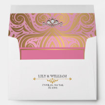 Roze Elegante Artdeco Diamant Gouden Trouwring