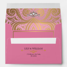 Roze Elegante Artdeco Diamant Gouden Trouwring