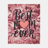 roze elegante beste mam ooit bloemig fleece deken (Voorkant)