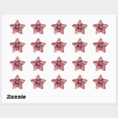  roze elegante beste mam ooit bloemig ster sticker (Vel)