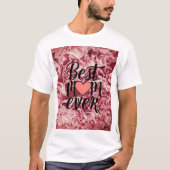  roze elegante beste mam ooit bloemig t-shirt (Voorkant)