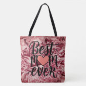 roze elegante beste mam ooit bloemig tote bag (Voorkant)