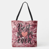 roze elegante beste mam ooit bloemig tote bag (Achterkant)