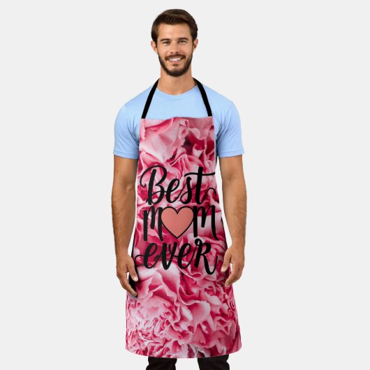  roze elegante beste mam ooit schort (Gedragen)