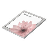 Roze elegante bloem notitieblok (Linkerzijde)