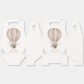 Roze Elegante Bloemen Hete Luchtballon Baby shower Bedankdoosjes (Ongevouwen)