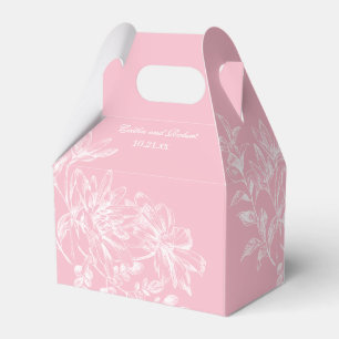 Roze Elegante Bloemige Trouwgunstendoos Bedankdoosjes