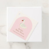 Roze Elegante Boho Arch Princess Swan Baby shower Bedankjes Labels (In situ)