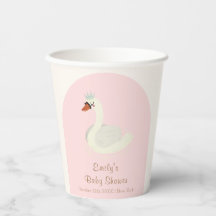 Roze Elegante Boho Arch Princess Swan Baby shower