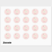 Roze Elegante Boho Arch Princess Swan Baby shower Ronde Sticker (Vel)