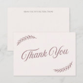 Roze elegante boho bruidsfeest Dankjewels Bedankkaart (Voorkant / Achterkant)